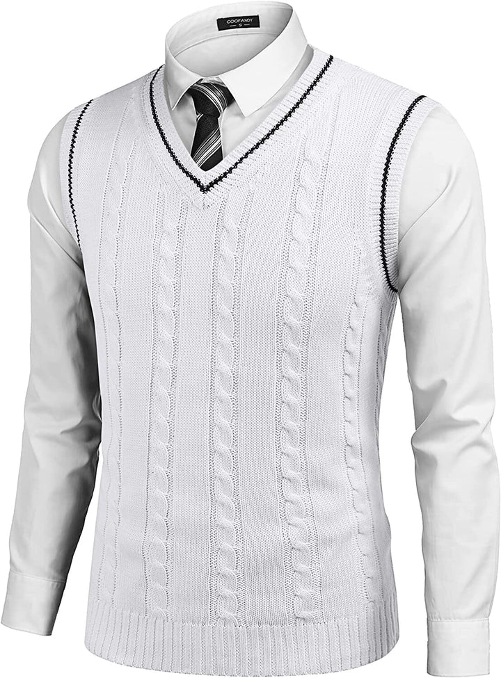 Julian – V-Neck Sleeveless Knitted Pullover Vest Sweater