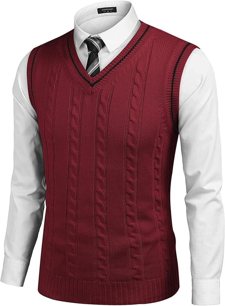 Julian – V-Neck Sleeveless Knitted Pullover Vest Sweater
