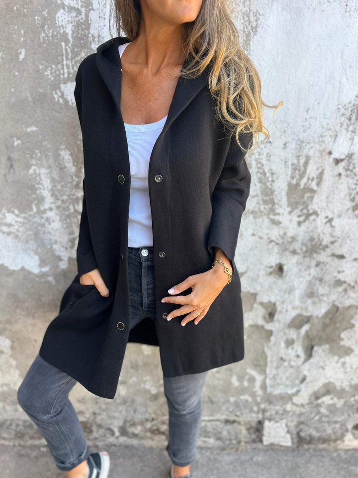 Arianna – Button-detailed Hooded Cardigan