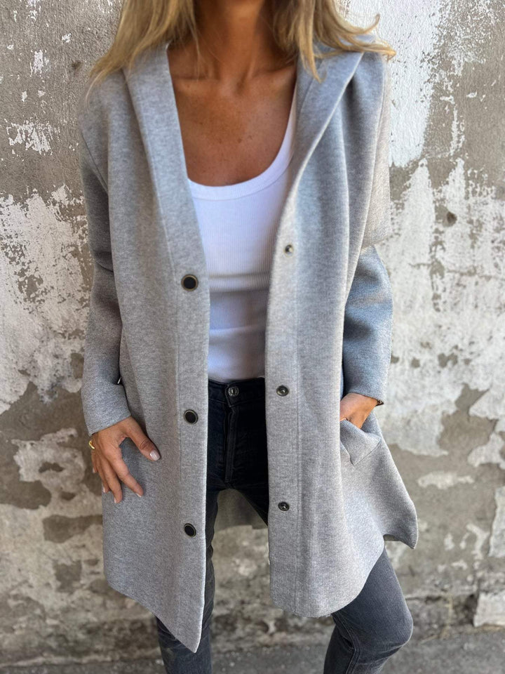 Arianna – Button-detailed Hooded Cardigan