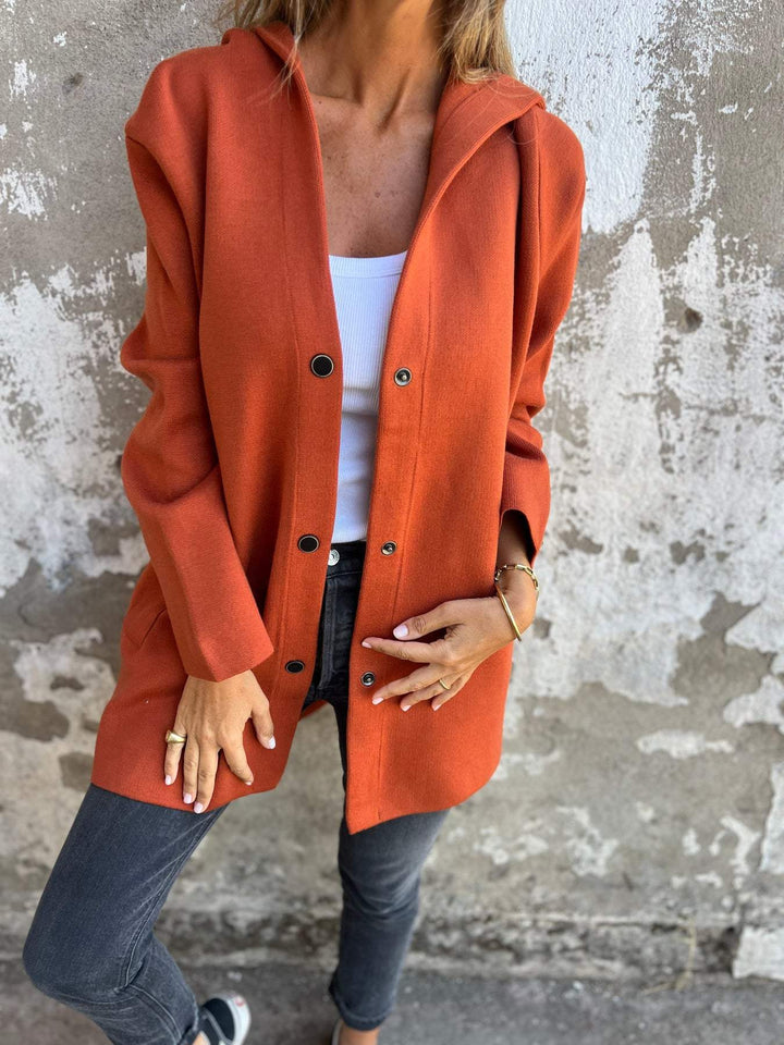 Arianna – Button-detailed Hooded Cardigan