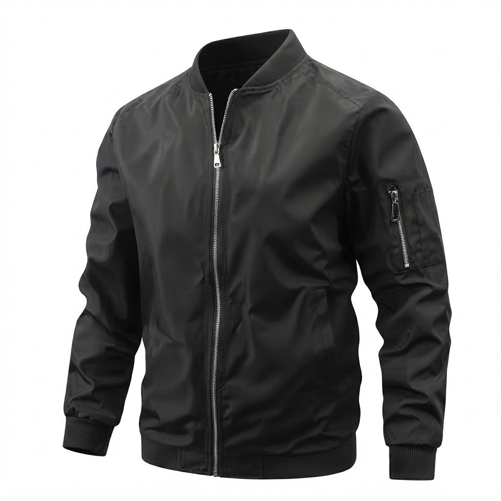 Men's Bomber Jacket with Sleeve Pocket - Porter - Army Green