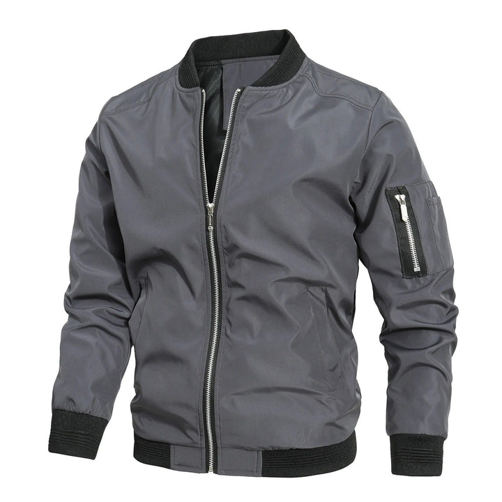 Men's Bomber Jacket with Sleeve Pocket - Porter - Charcoal