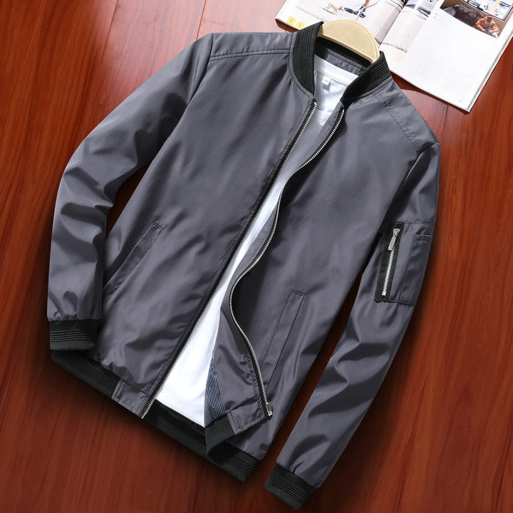 Men's Bomber Jacket with Sleeve Pocket - Porter - Charcoal