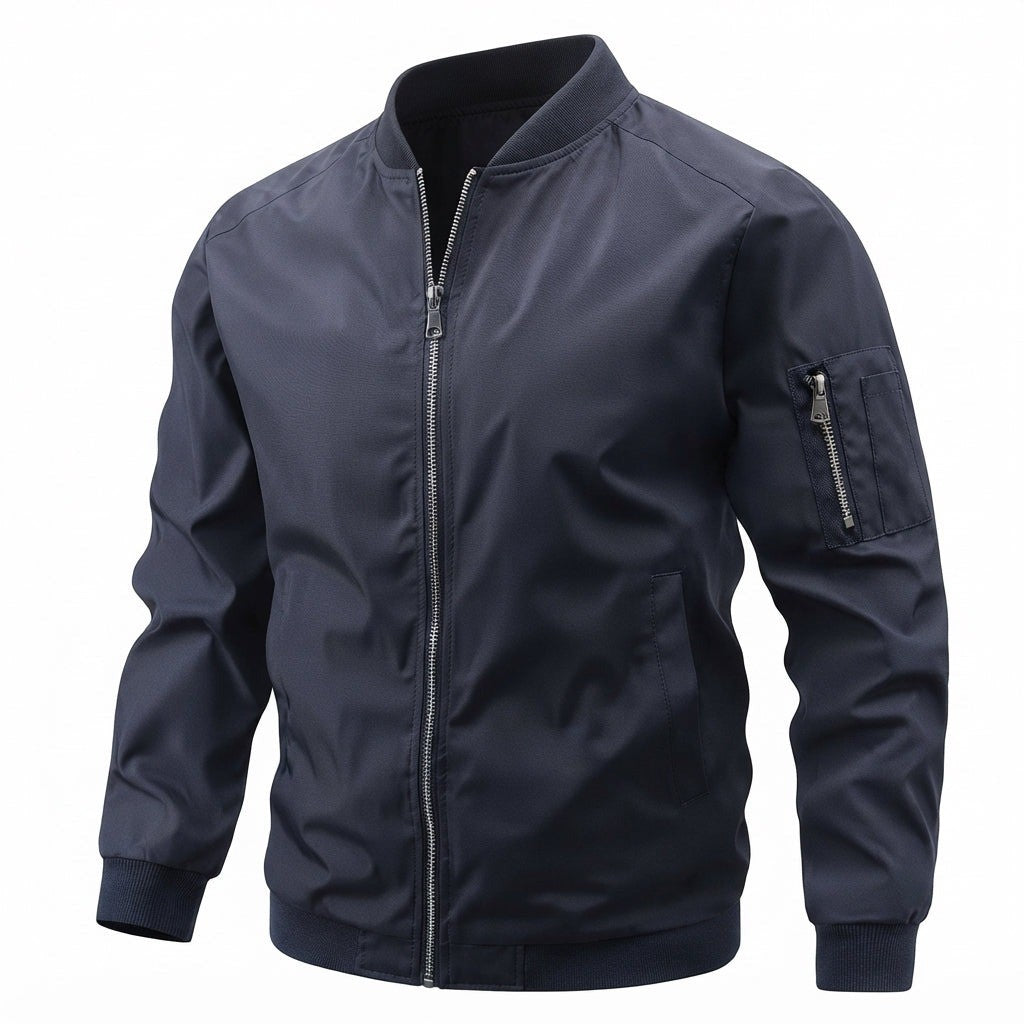 Men's Bomber Jacket with Sleeve Pocket - Porter - Slate Blue
