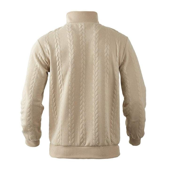 Men's Cable Knit Quarter Zip Sweater - Milo - Beige