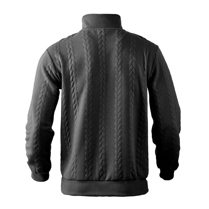 Men's Cable Knit Quarter Zip Sweater - Milo - Black
