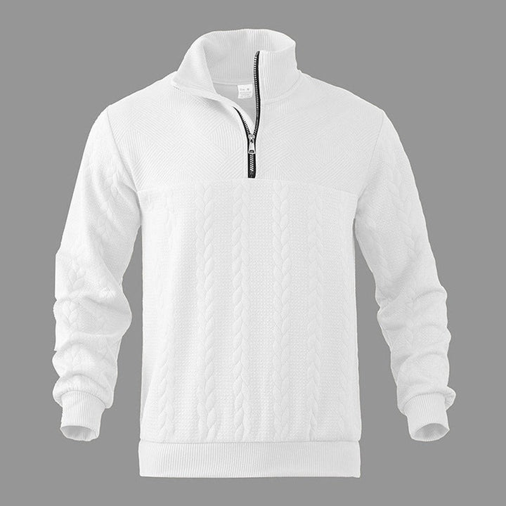 Men's Cable Knit Quarter Zip Sweater - Milo - White