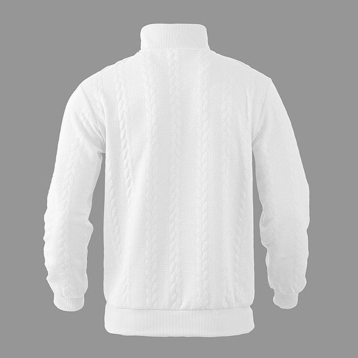 Men's Cable Knit Quarter Zip Sweater - Milo - White