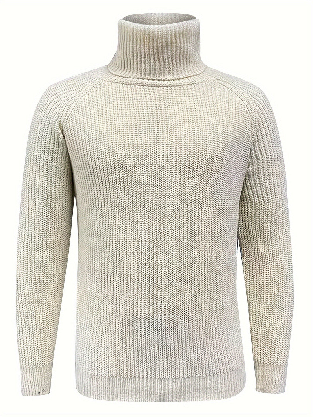Men's Chunky Ribbed Turtleneck Sweater - Axel - Cream