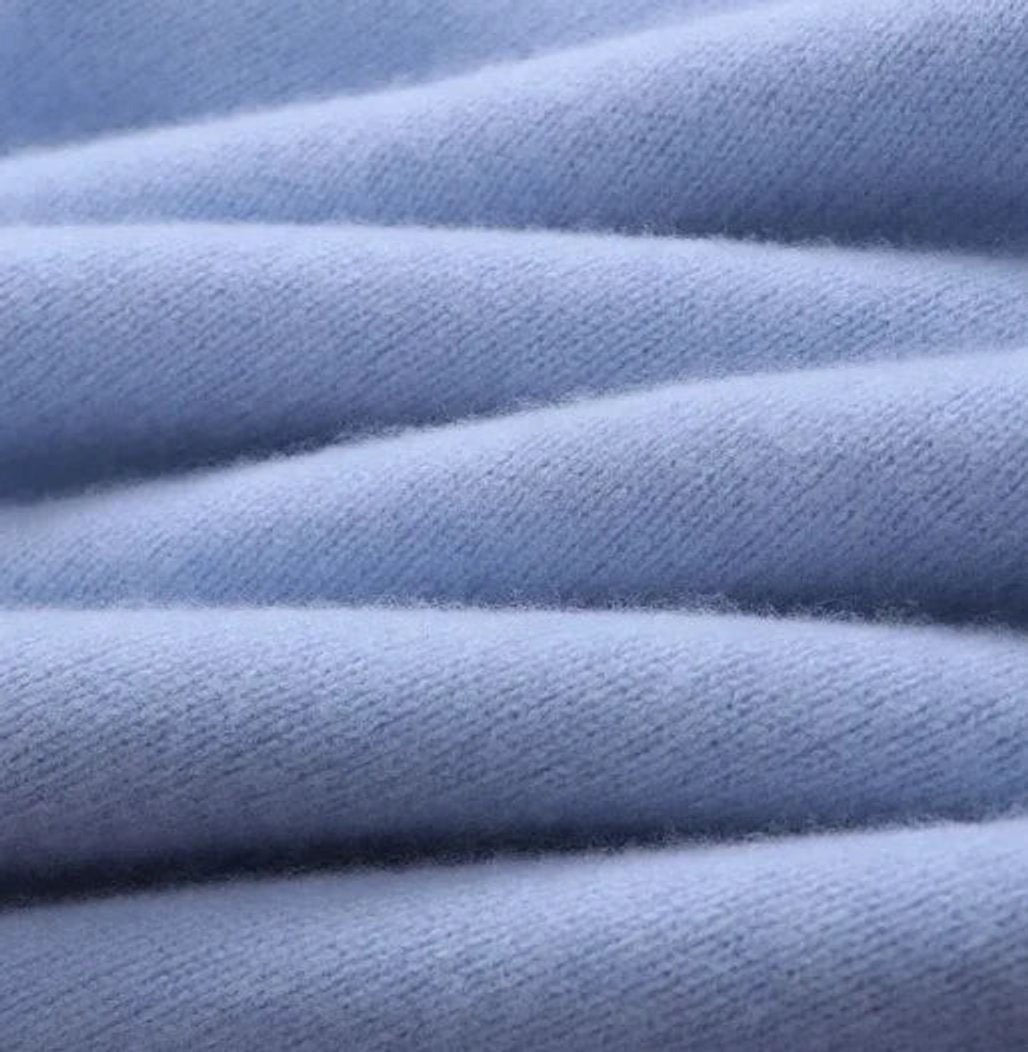 Men's Crew Neck Sweater with Brushed Knit - Jude - Powder Blue