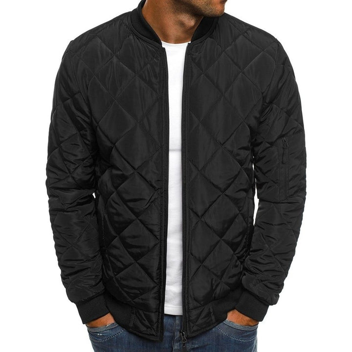 Men's Diamond Quilted Bomber Jacket - Rhys - Black