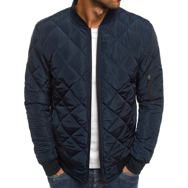 Men's Diamond Quilted Bomber Jacket - Rhys - Navy