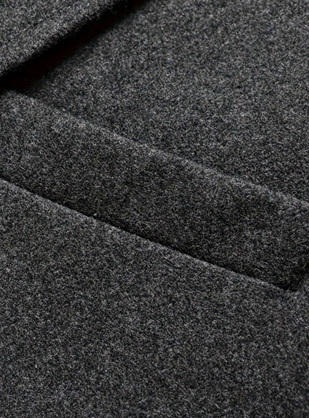 Men's Long Overcoat with Notch Lapels - Vance - Gray