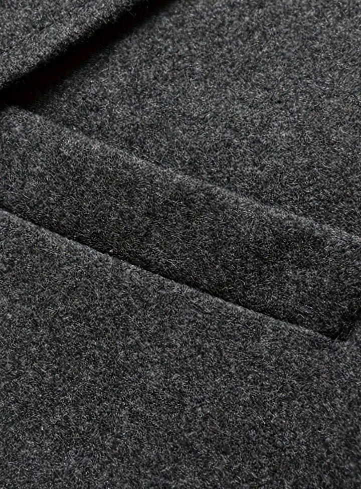 Men's Long Overcoat with Notch Lapels - Vance - Gray