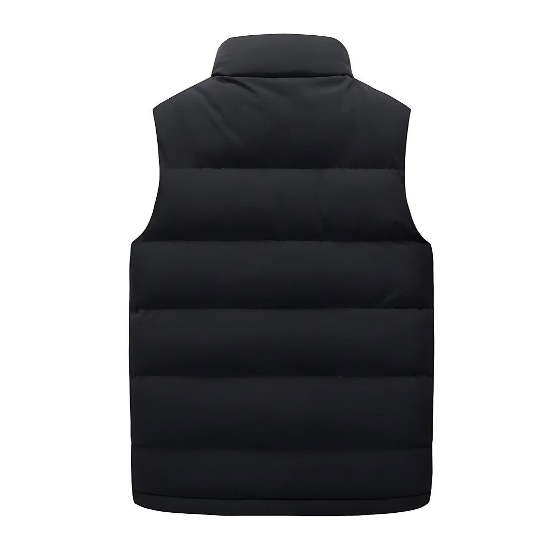 Men's Puffer Vest with Stand Collar - Silas - Black