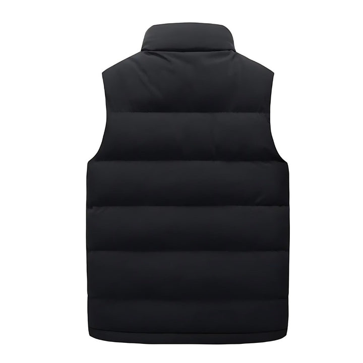 Men's Puffer Vest with Stand Collar - Silas - Black