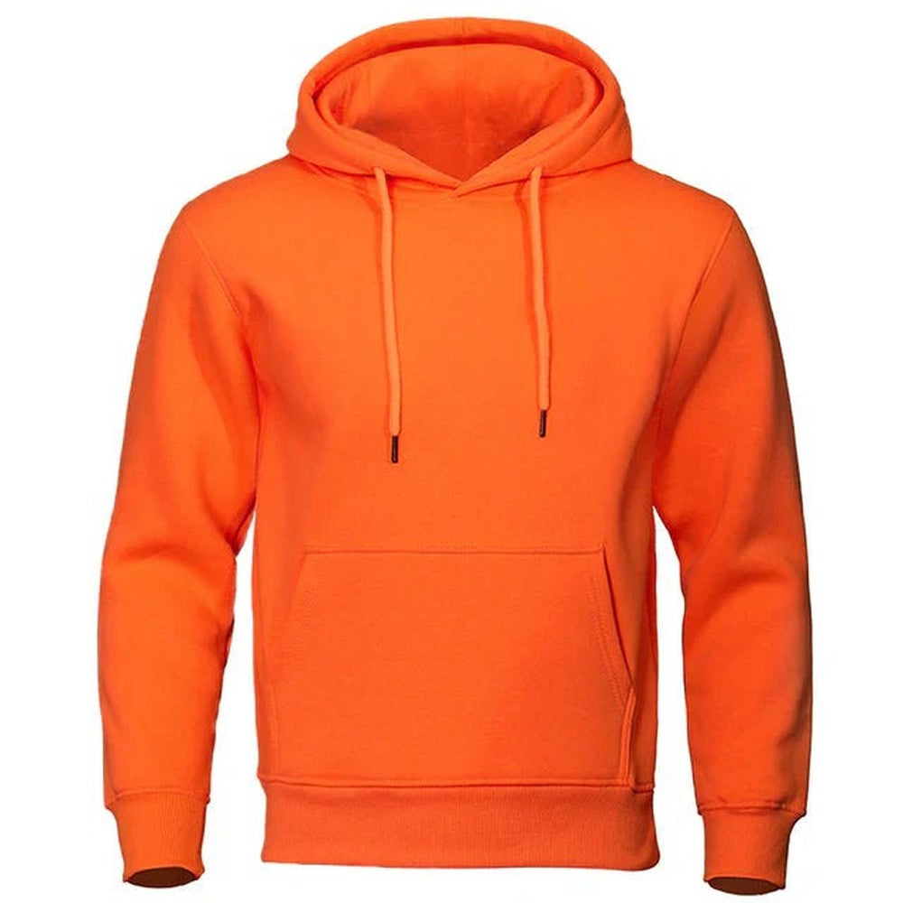 Men's Pullover Hoodie with Kangaroo Pocket - Orson - Orange