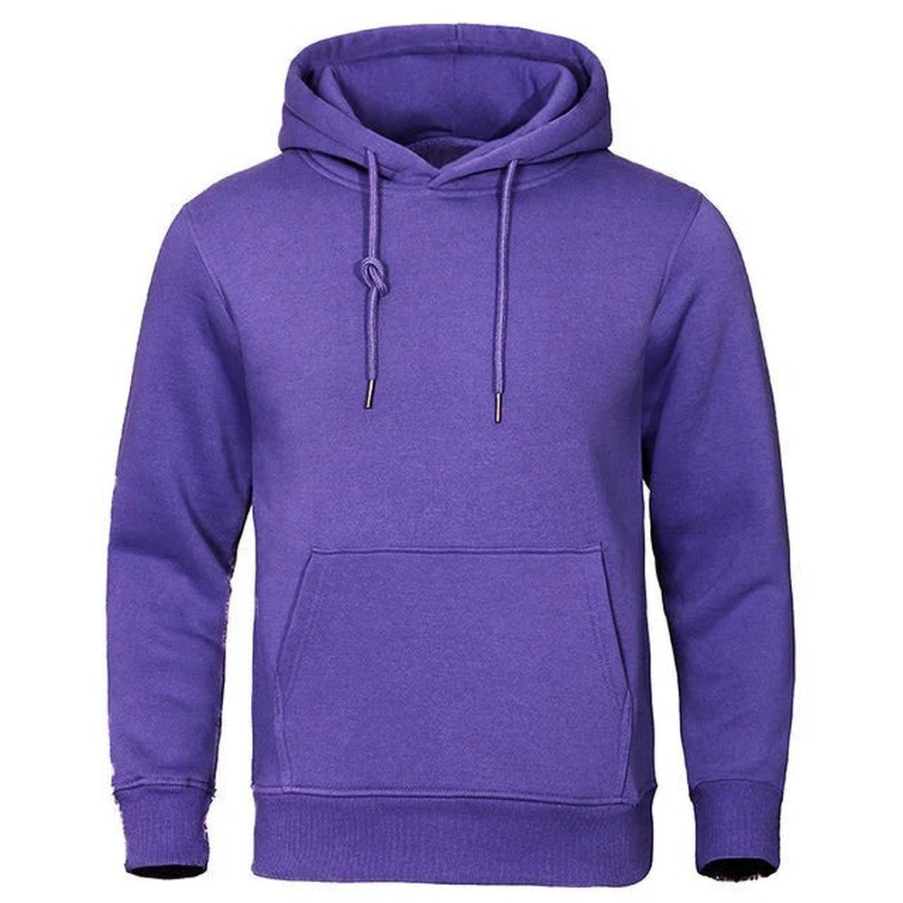 Men's Pullover Hoodie with Kangaroo Pocket - Orson - Purple