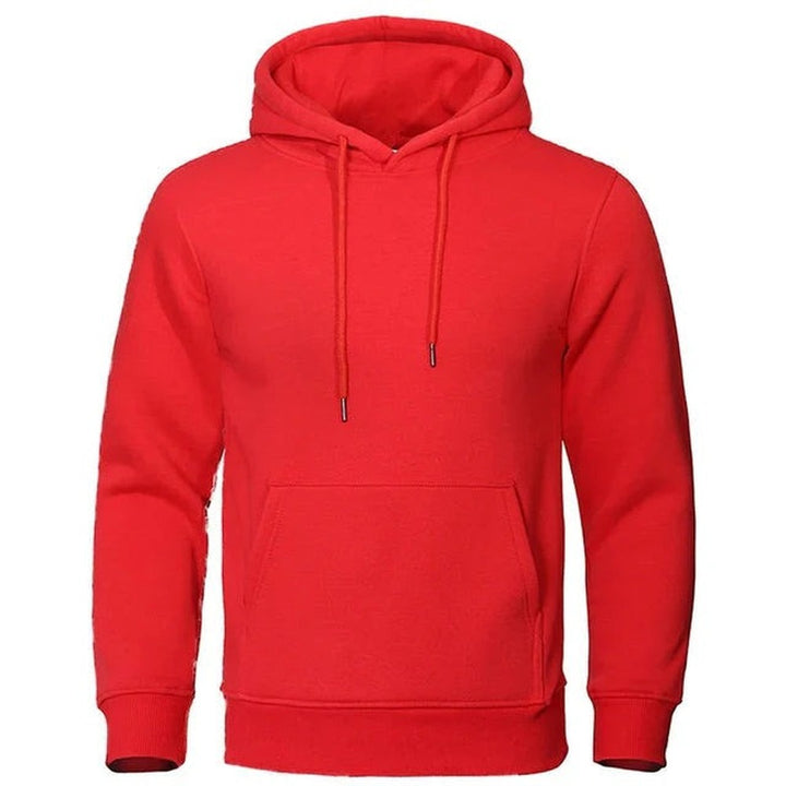Men's Pullover Hoodie with Kangaroo Pocket - Orson - Red
