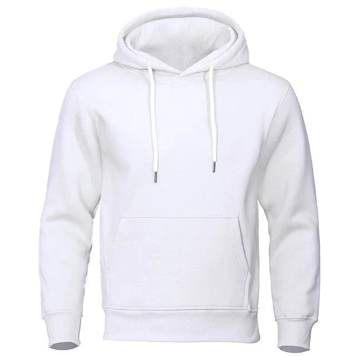 Men's Pullover Hoodie with Kangaroo Pocket - Orson - White