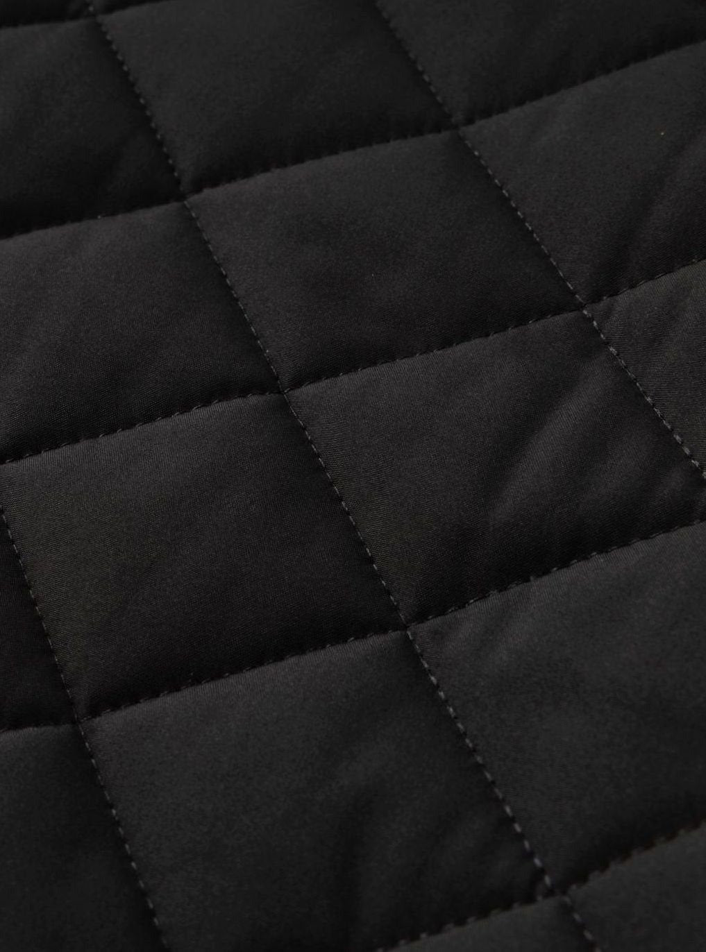 Men's Diamond Quilted Jacket with Fleece Lining - Bram - Black