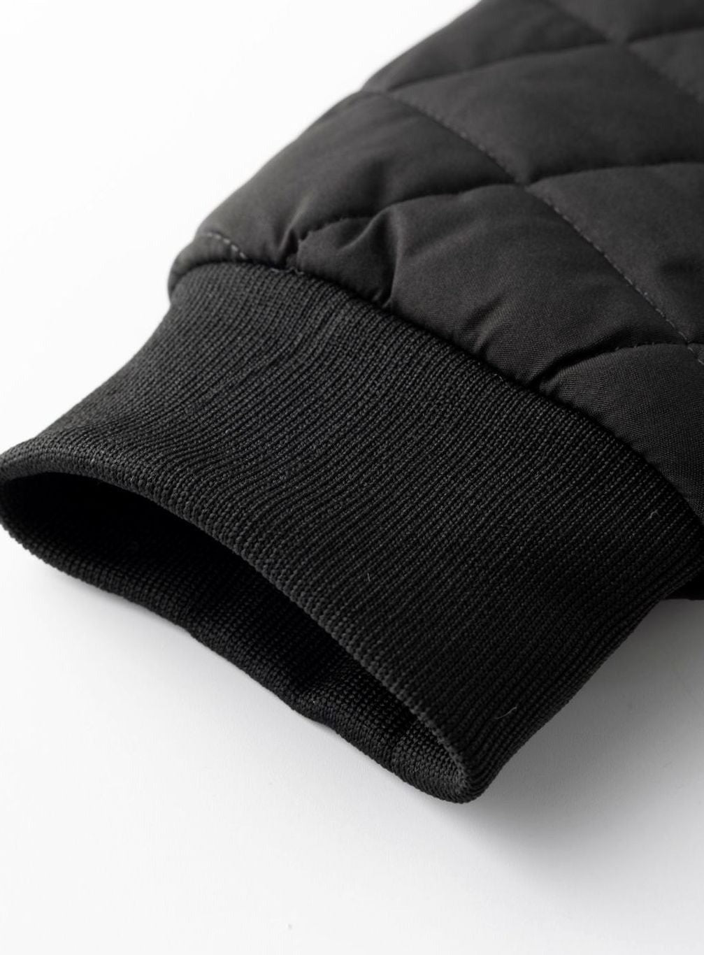 Men's Diamond Quilted Jacket with Fleece Lining - Bram - Black