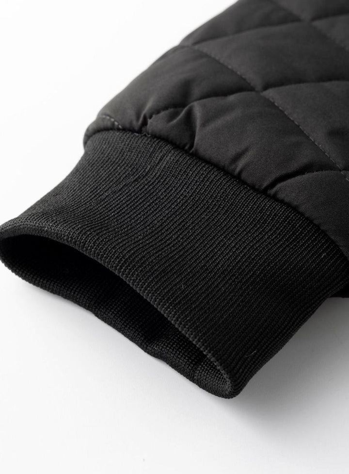 Men's Diamond Quilted Jacket with Fleece Lining - Bram - Black