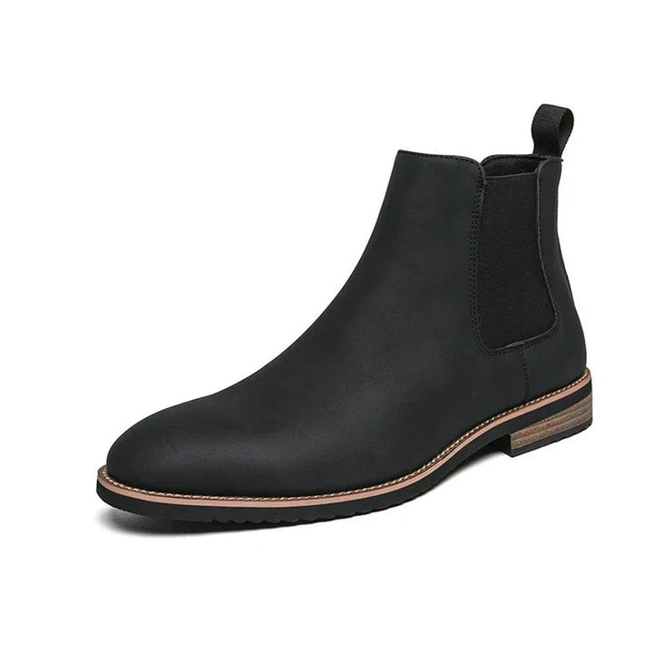 Men's Slip-On Chelsea Boots with Pull Tab - Felix - Black