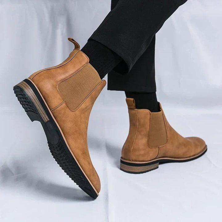 Men's Slip-On Chelsea Boots with Pull Tab - Felix - Tan