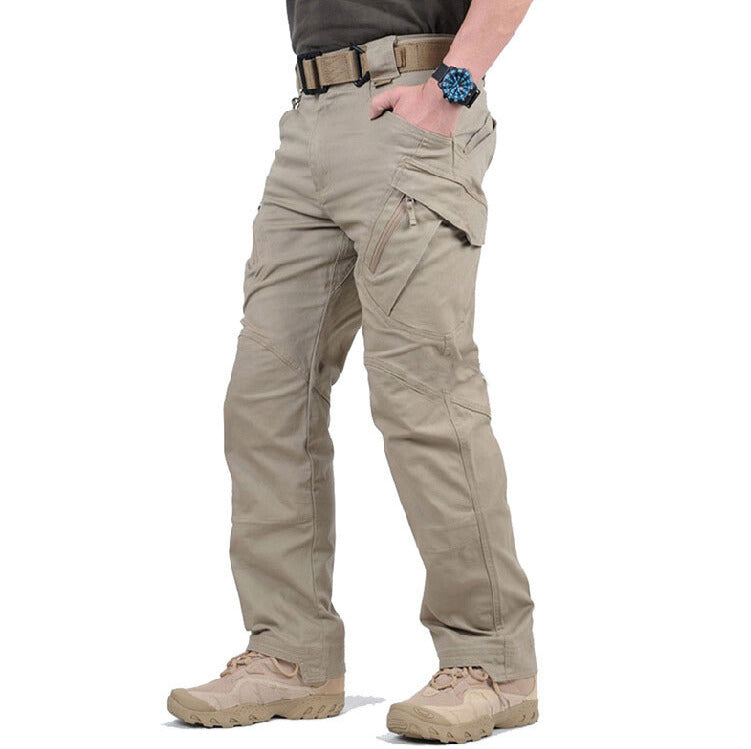 Men's Tactical Cargo Pants with Multiple Pockets - Vaughn - Khaki