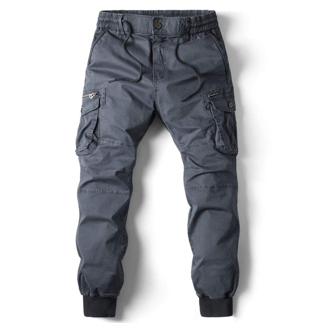 Men's Tapered Cargo Pants with Cuffed Hem - Tate - Charcoal