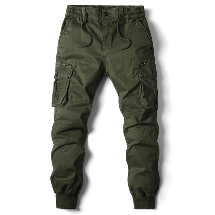 Men's Tapered Cargo Pants with Cuffed Hem - Tate - Green
