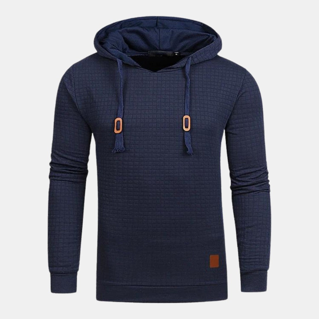 Men's Textured Hoodie with Cowl Neck - Nico - Navy