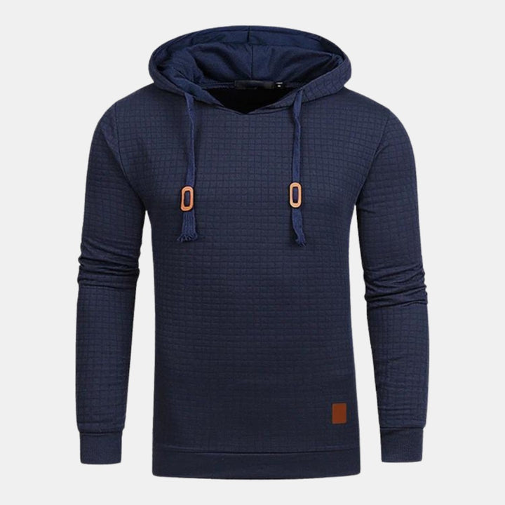 Men's Textured Hoodie with Cowl Neck - Nico - Navy