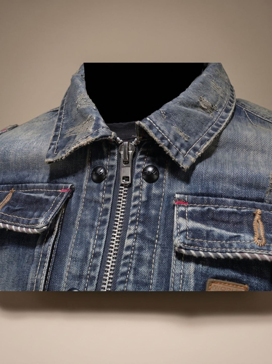 Men's Trucker Jean Jacket with Flap Pockets - Kellan - Washed Blue