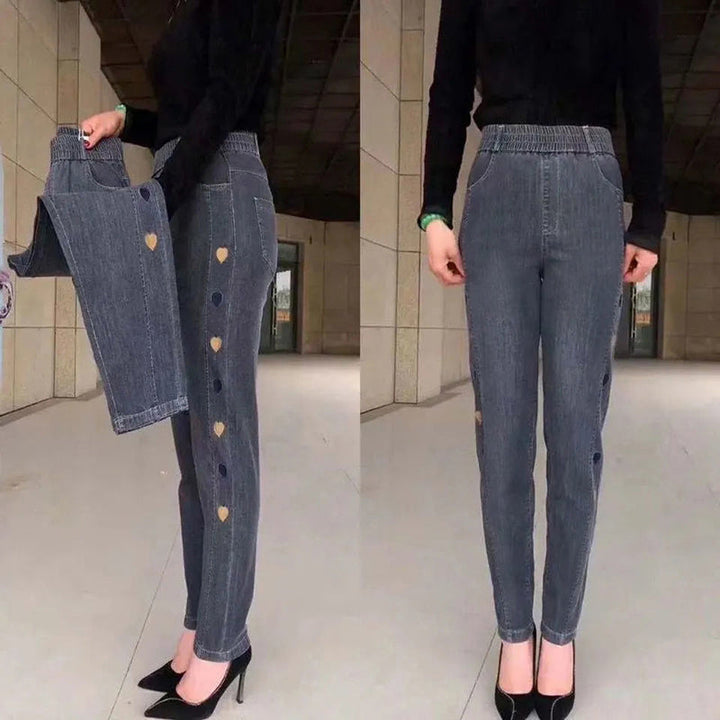 Cassie – Heart Embroidered Pants