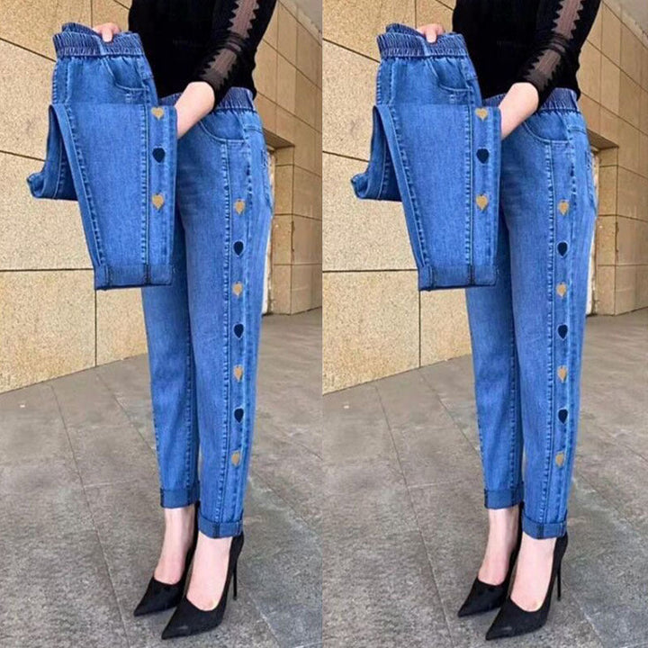 Cassie – Heart Embroidered Pants