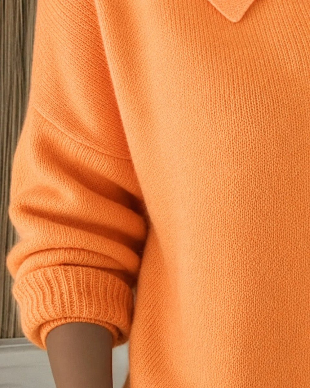 Women's Collared Cardigan with Button Front - Penny - Orange
