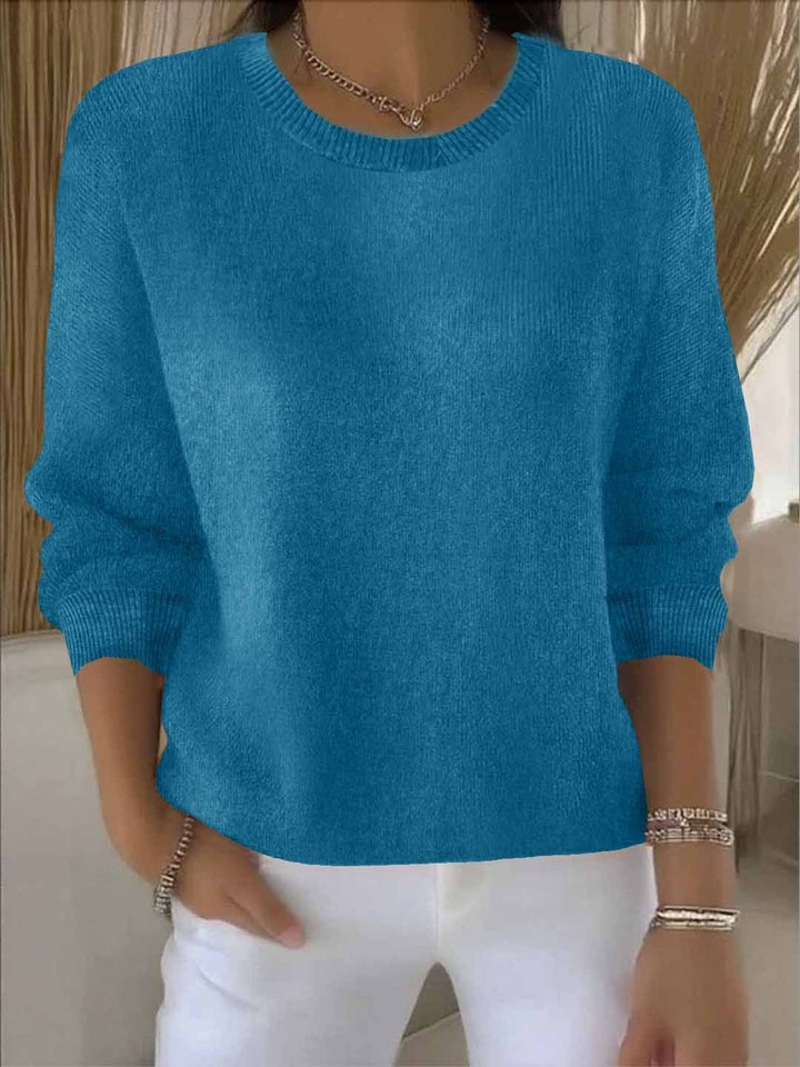 Women's Crew Neck Sweater with Relaxed Fit - Fiona - Teal