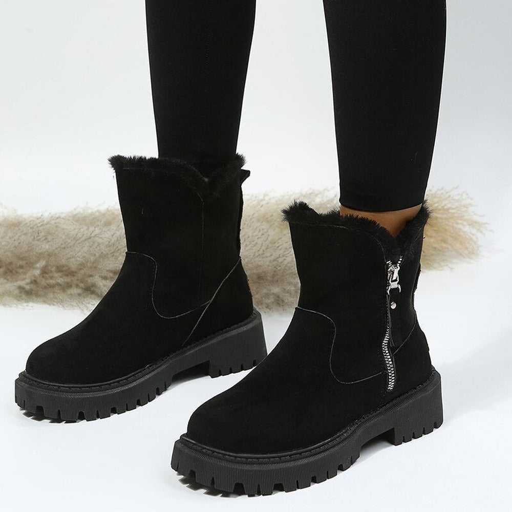 Women's Faux Fur Lined Winter Boots - Hollis - Black