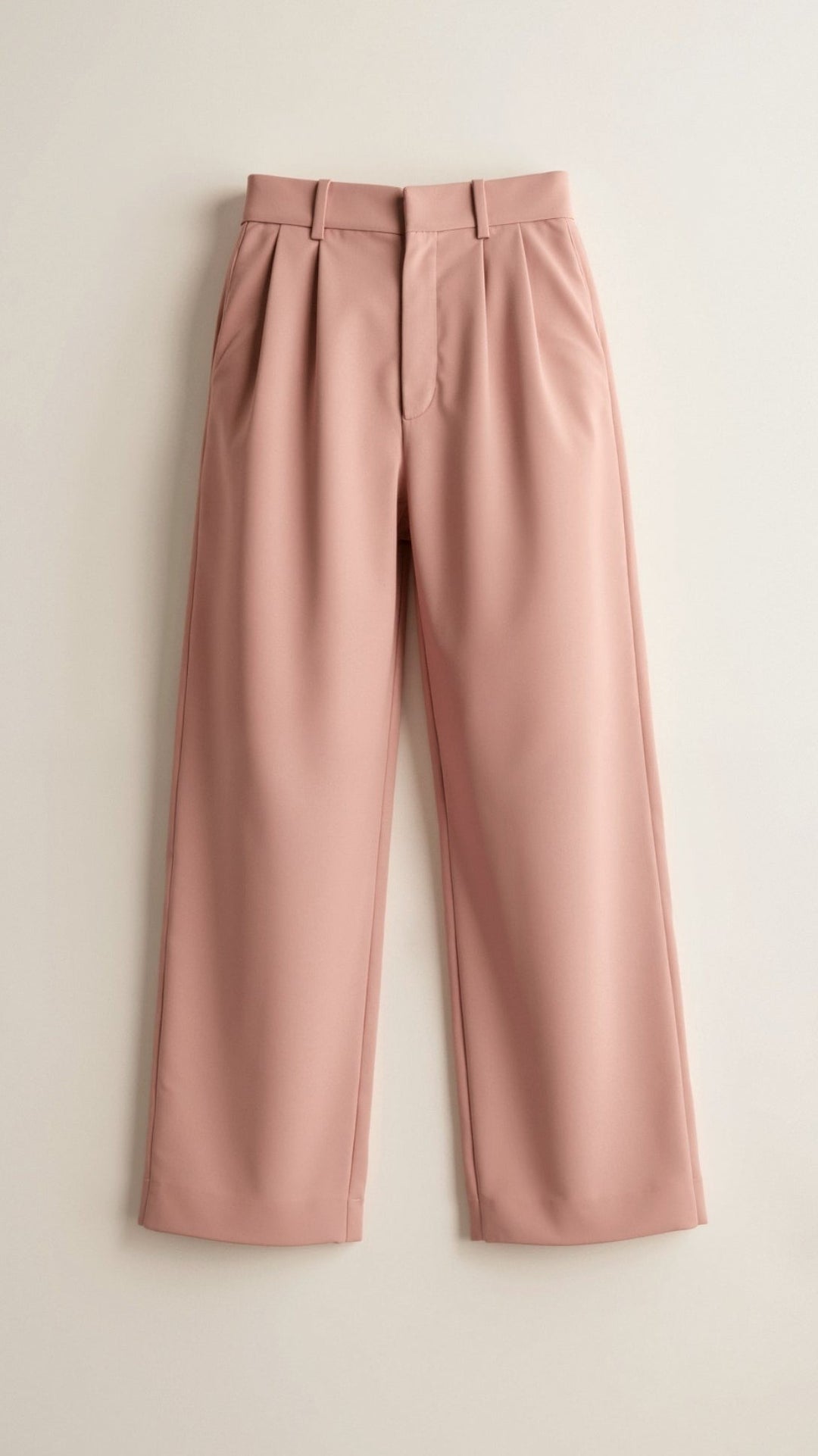 Women's High Waisted Wide Leg Pants with Pleats - Josephine - Dusty Pink