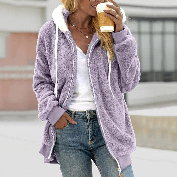 Women's Hooded Fleece Jacket with Zip Front - Gwen - Lilac
