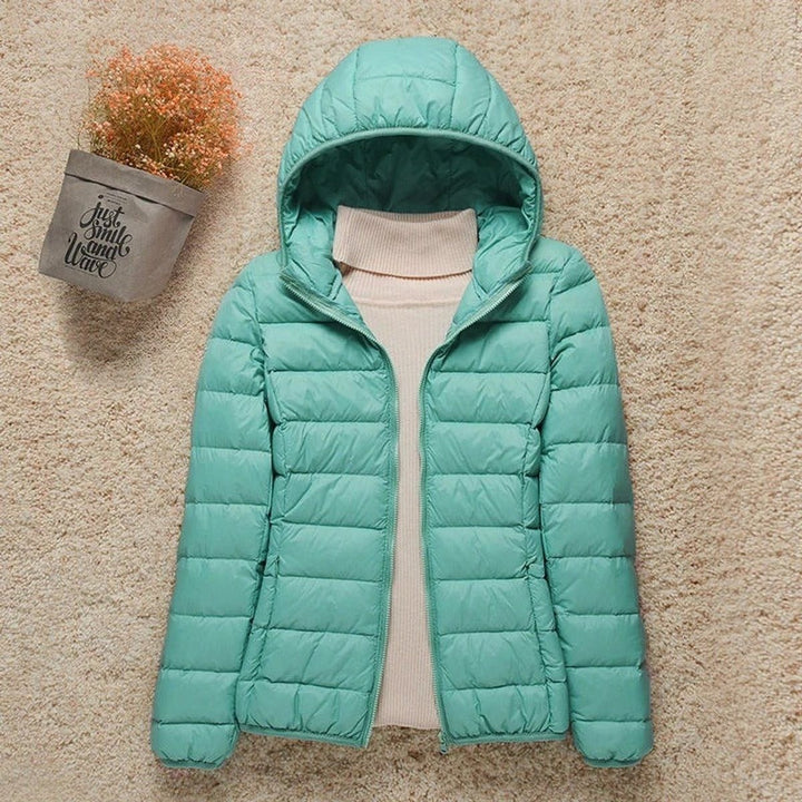 Women's Light Hooded Puffer Jacket - Uma - Mint