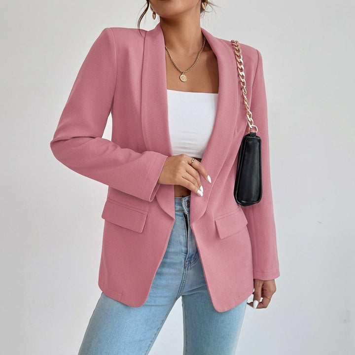 Women's Open Front Blazer with Shawl Lapels - Della - Dusty Rose