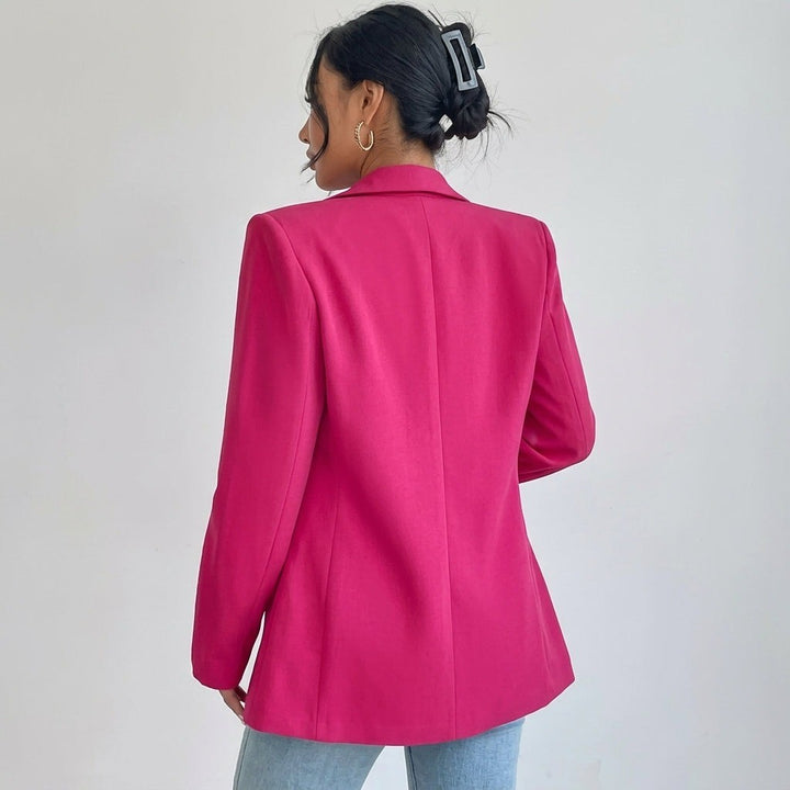Women's Open Front Blazer with Shawl Lapels - Della - Hot Pink