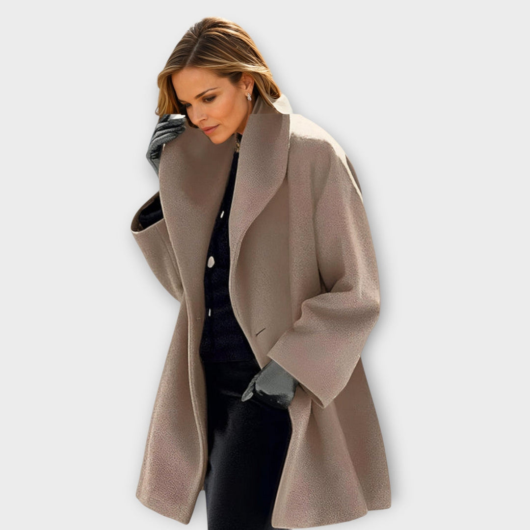 Women's Oversized Coat with Shawl Collar - Beatrix - Mocha