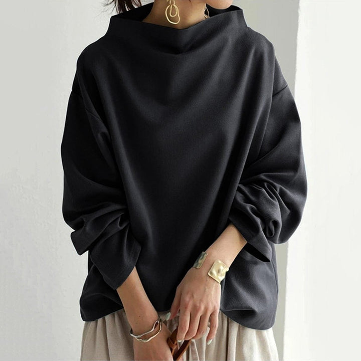 Women's Oversized Funnel Neck Sweater - Brynn - Black