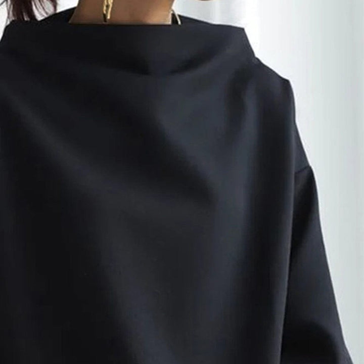 Women's Oversized Funnel Neck Sweater - Brynn - Black