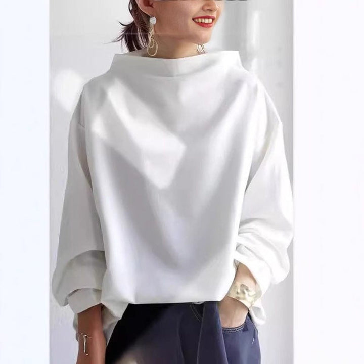 Women's Oversized Funnel Neck Sweater - Brynn - White